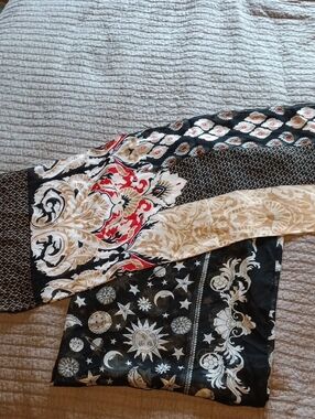 Black Multi-Print Lightweight Scarf